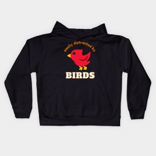 Easily Distracted By Birds Bider Bird Lover Kids Hoodie